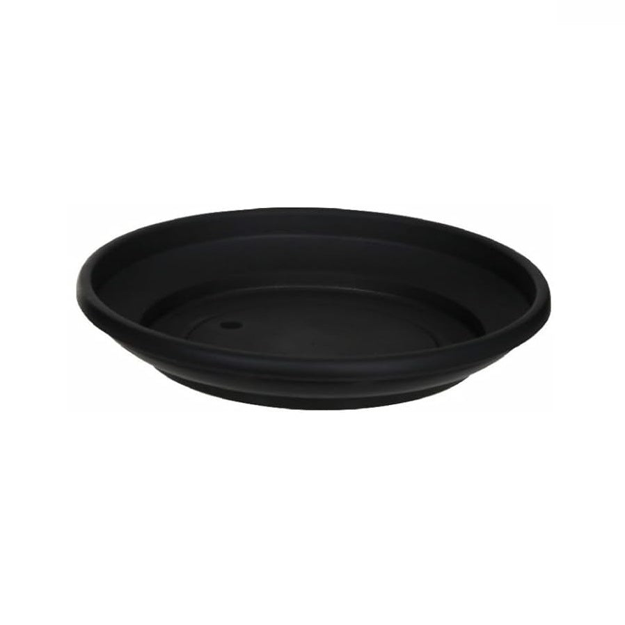 Whitefurze Round Plastic Venetian Saucer for Planter Black 32cm G020845 | For Indoor and Outdoor Use