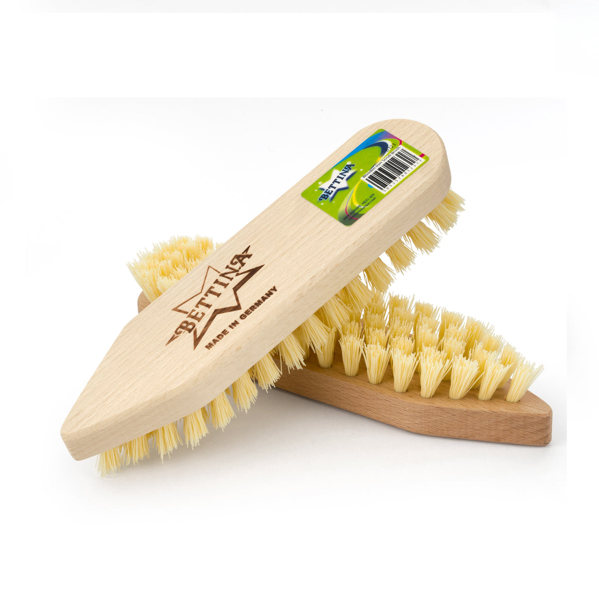 Bettina Heavy Duty Wooden Scrubbing Brush Brown 8-Inch B123 | Stiff Bristles and Durable Wooden Handle | Ideal for Floors-Tiles and Outdoor Cleaning