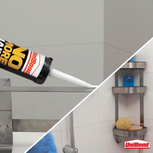 UniBond No More Nails Waterproof Adhesive Cartridge White 300ml 2675535 | Grab Glue for Interior and Exterior Use