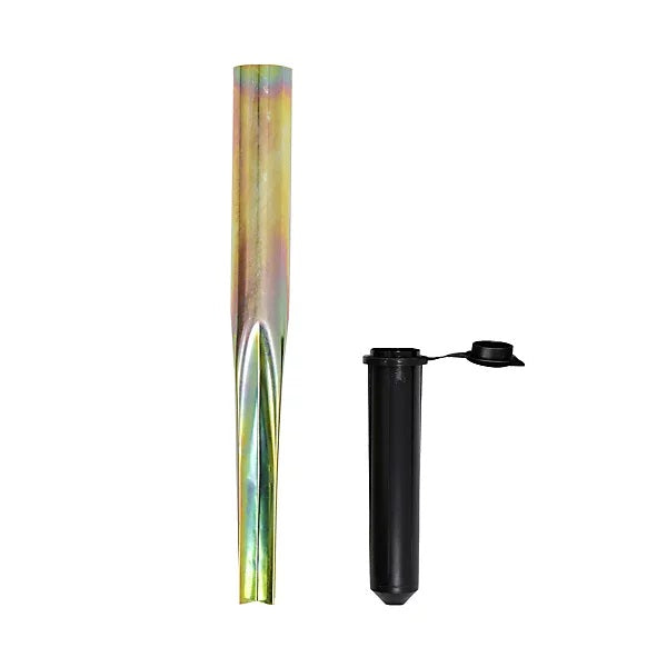 JVL Heavy Duty Multi-Fit Ground Soil Spear Spike with Plastic Adaptor Golden and Black 39cm x 4.3cm 19-180 | To Fit 32mm and 40 mm Pole Diameters