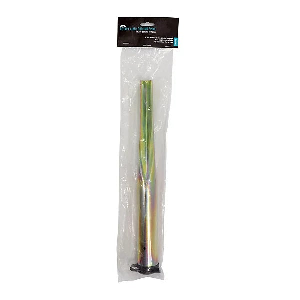 JVL Heavy Duty Multi-Fit Ground Soil Spear Spike with Plastic Adaptor Golden and Black 39cm x 4.3cm 19-180 | To Fit 32mm and 40 mm Pole Diameters