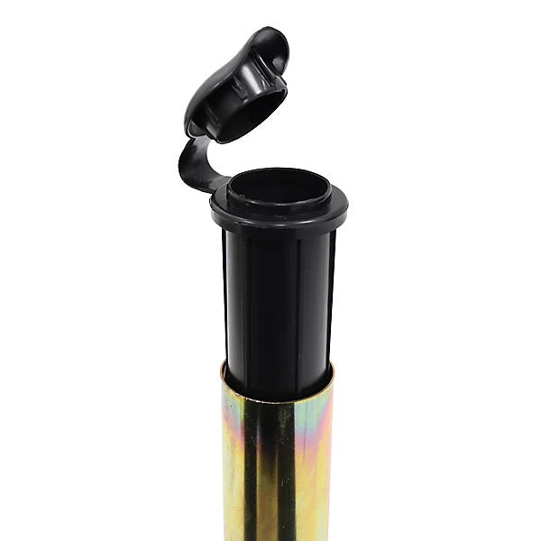 JVL Heavy Duty Multi-Fit Ground Soil Spear Spike with Plastic Adaptor Golden and Black 39cm x 4.3cm 19-180 | To Fit 32mm and 40 mm Pole Diameters