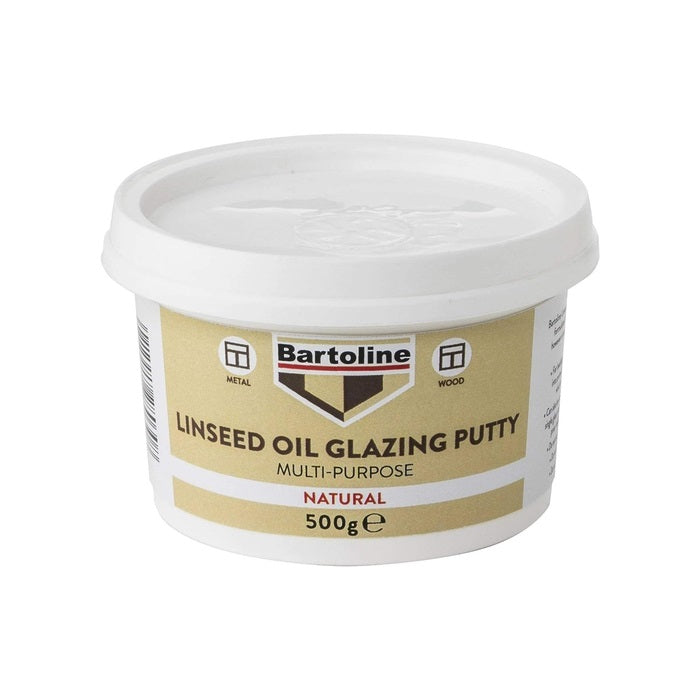 Bartoline Multi-Purpose Linseed Oil Glazing Putty Natural 500g 55340010 | Traditional Window Putty For Wood  Metal Frames | Paintable | Weather-Resistant