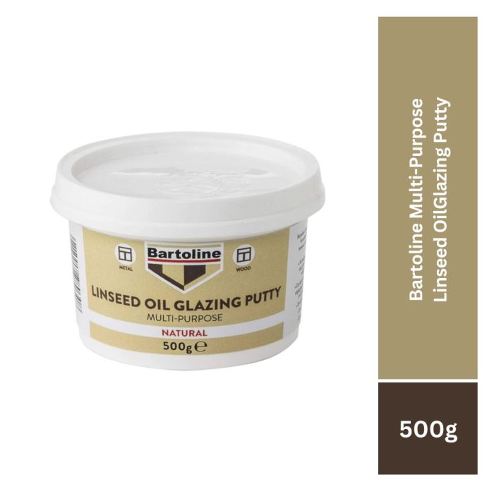 Bartoline Multi-Purpose Linseed Oil Glazing Putty Natural 500g 55340010 | Traditional Window Putty For Wood  Metal Frames | Paintable | Weather-Resistant