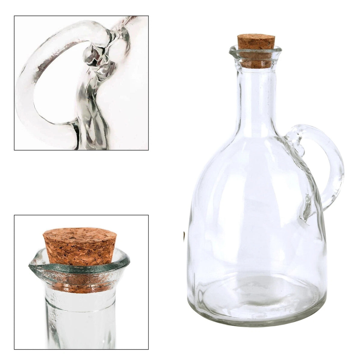 Oil and Vinegar Glass Bottle with Cork Lid Clear 500ml 695000060