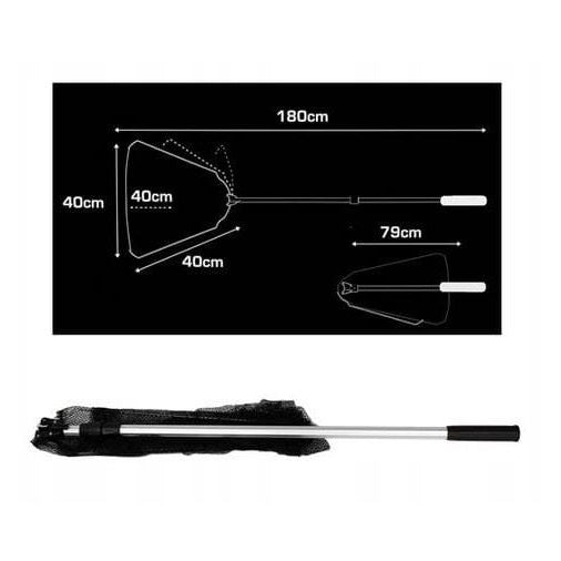 XQ Max Fishing Landing Net Black and Silver 180cm 8FD000140 | Max 3Kg | Easily Foldable and Extendable | Telescopic and Lightweight