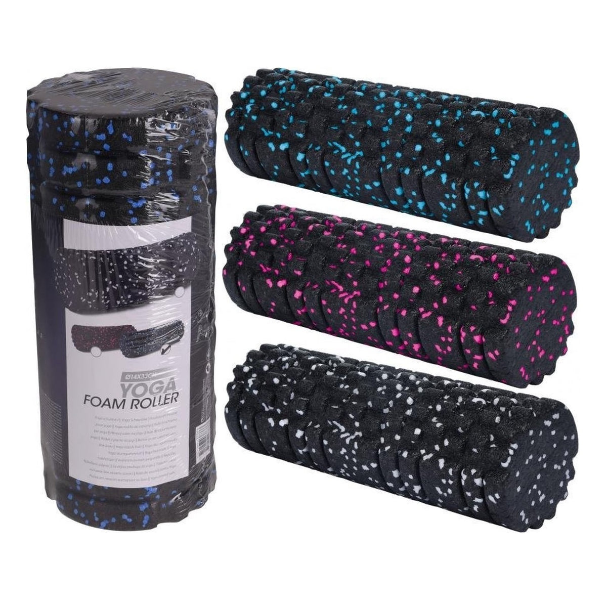 XQ Max Foam Fitness Roller Assorted Colours 33cm x 14cm 8CS000430 | Improves Blood Flow and Relieves Tight Muscles
