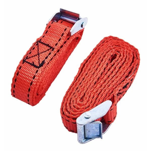 Amtech Tie Down Straps Red 25mm x 2.5Mtr Pack of 2 S0702 | 150Kg Load Capacity