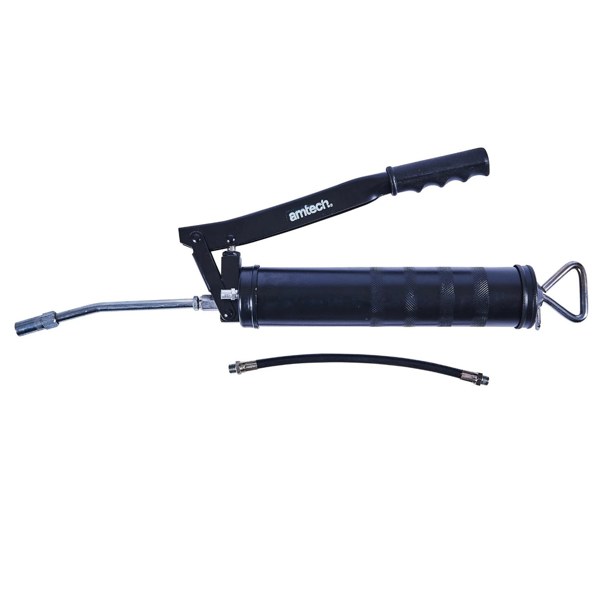 Amtech 500CC Grease Gun Black J2265 | Lever Action for Increased Pressure | Strong and Durable Steel Construction | 30cm Flexible Nozzle and 15cm Fixed Nozzle