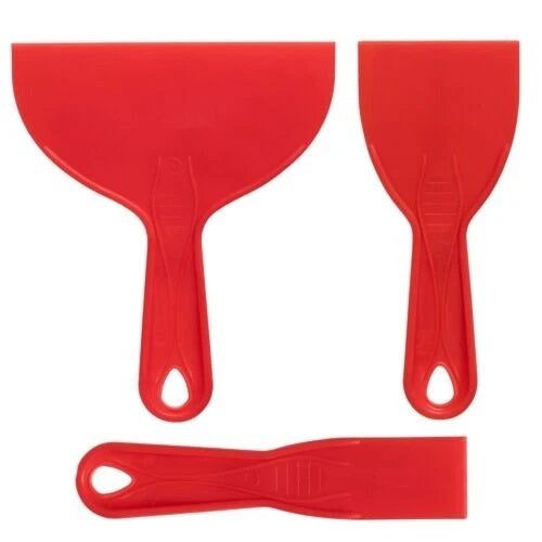 Amtech Filler Knife Set Red 3-Piece G0948 | Durable Plastic | Easy to Clean for Re-use | Lightweight Construction