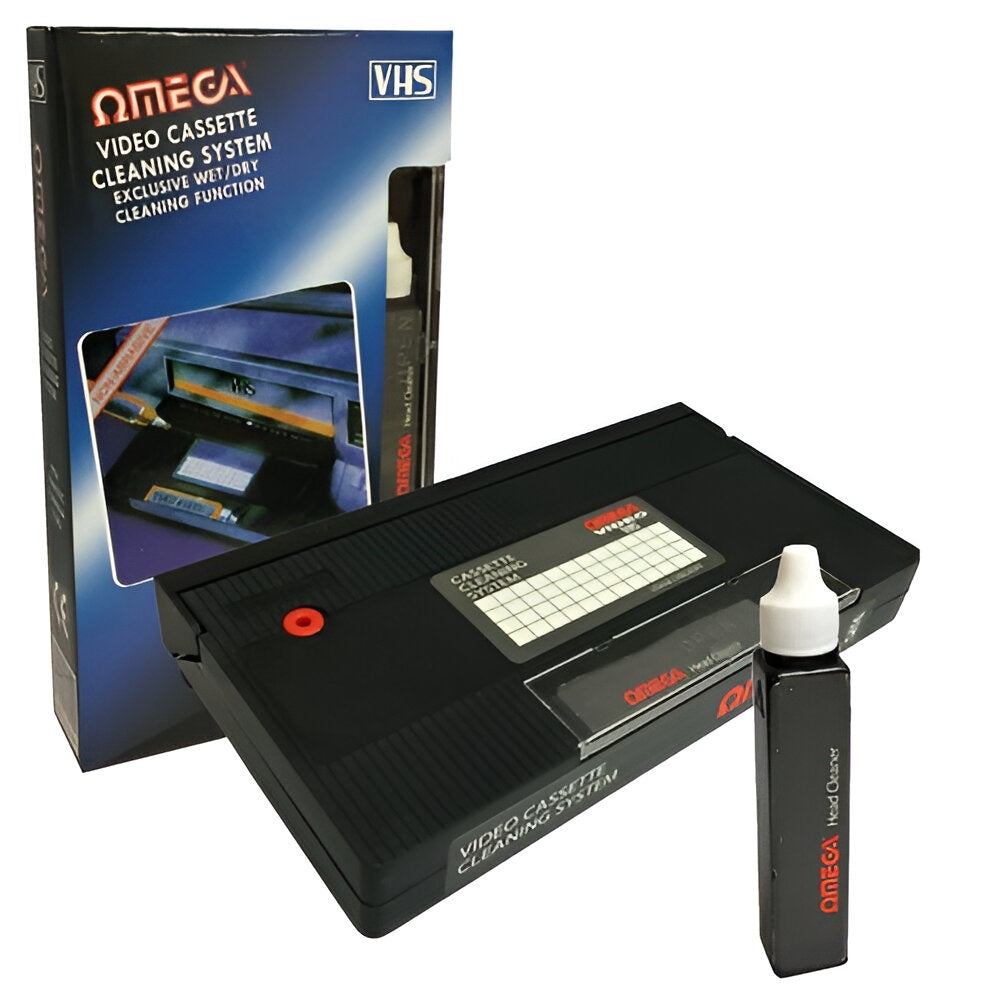 Omega VHS VCR Video Cassette Cleaning System 23022 | Exclusive Wet-Dry Cleaning System