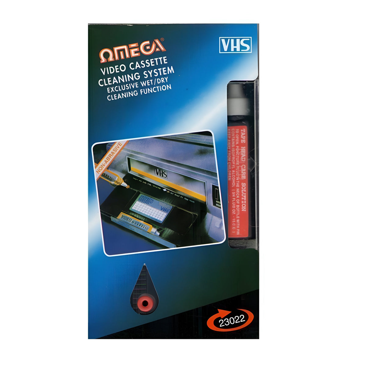 Omega VHS VCR Video Cassette Cleaning System 23022 | Exclusive Wet-Dry Cleaning System