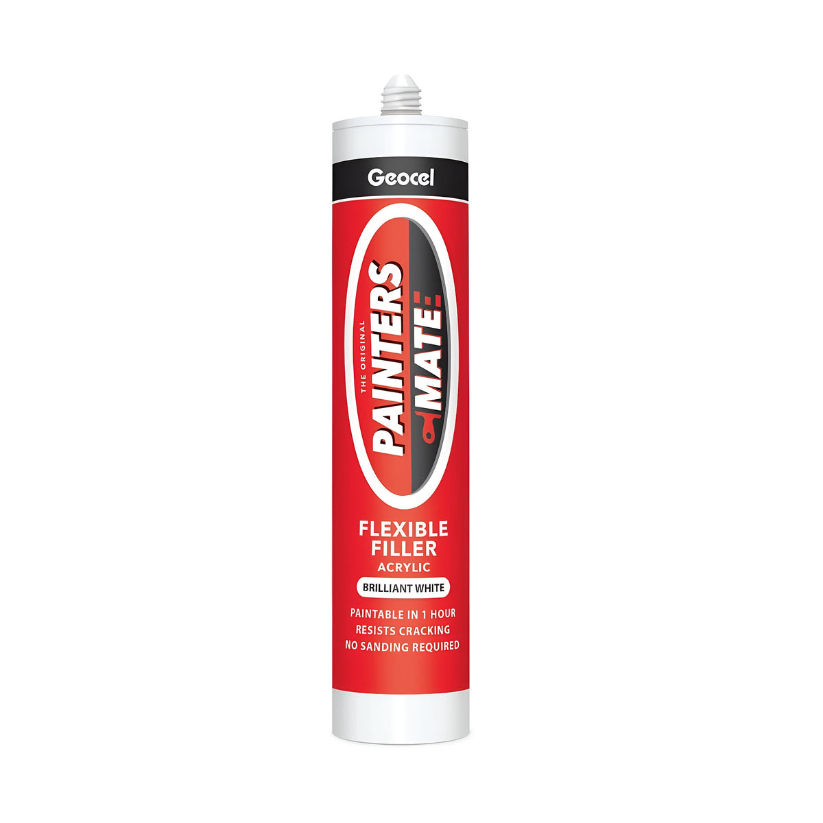 Geocel Painters Mate Acrylic-Based Flexible Filler Brilliant White 310ml 2939444 | Paintable in 1 Hour | Resists Cracking | No Sanding Required