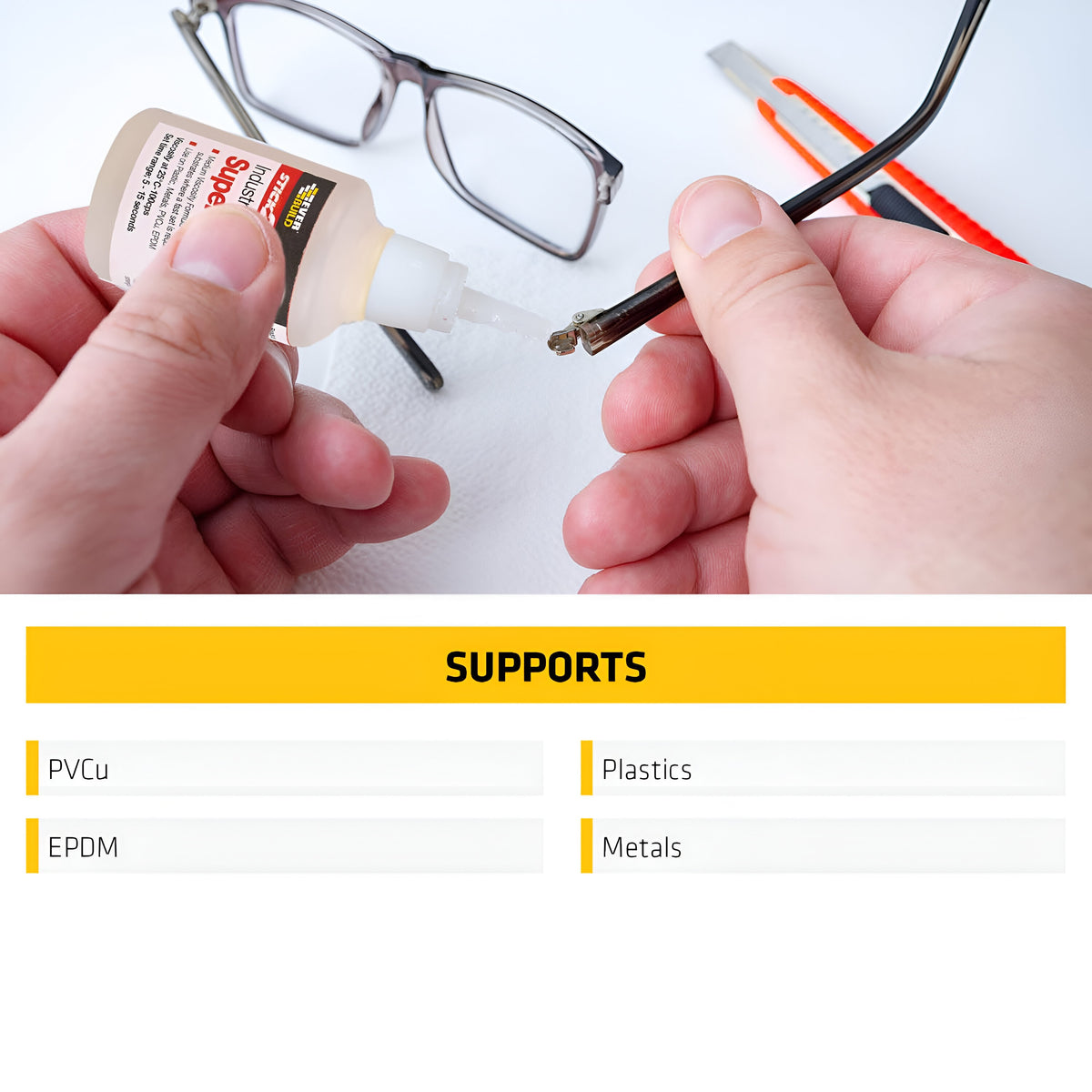 Ever Build Stick 2 Industrial Grade Superglue GP Clear 50g | Use on Plastic - Metals - PVCu - EPDM