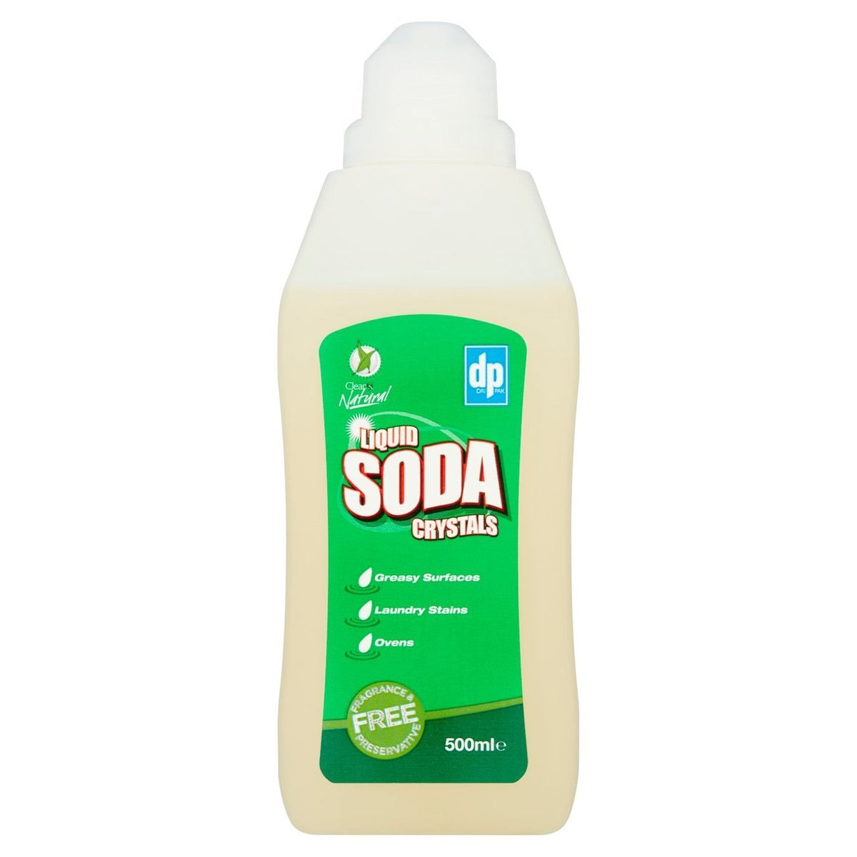 Dri Pak Liquid Soda Crystals White 500ml LSBTDP65 | Multi-Purpose Household Cleaner | For Kitchens-Bathrooms and Laundry | Degreases and Removes Stains â€“ Eco-Friendly Formula