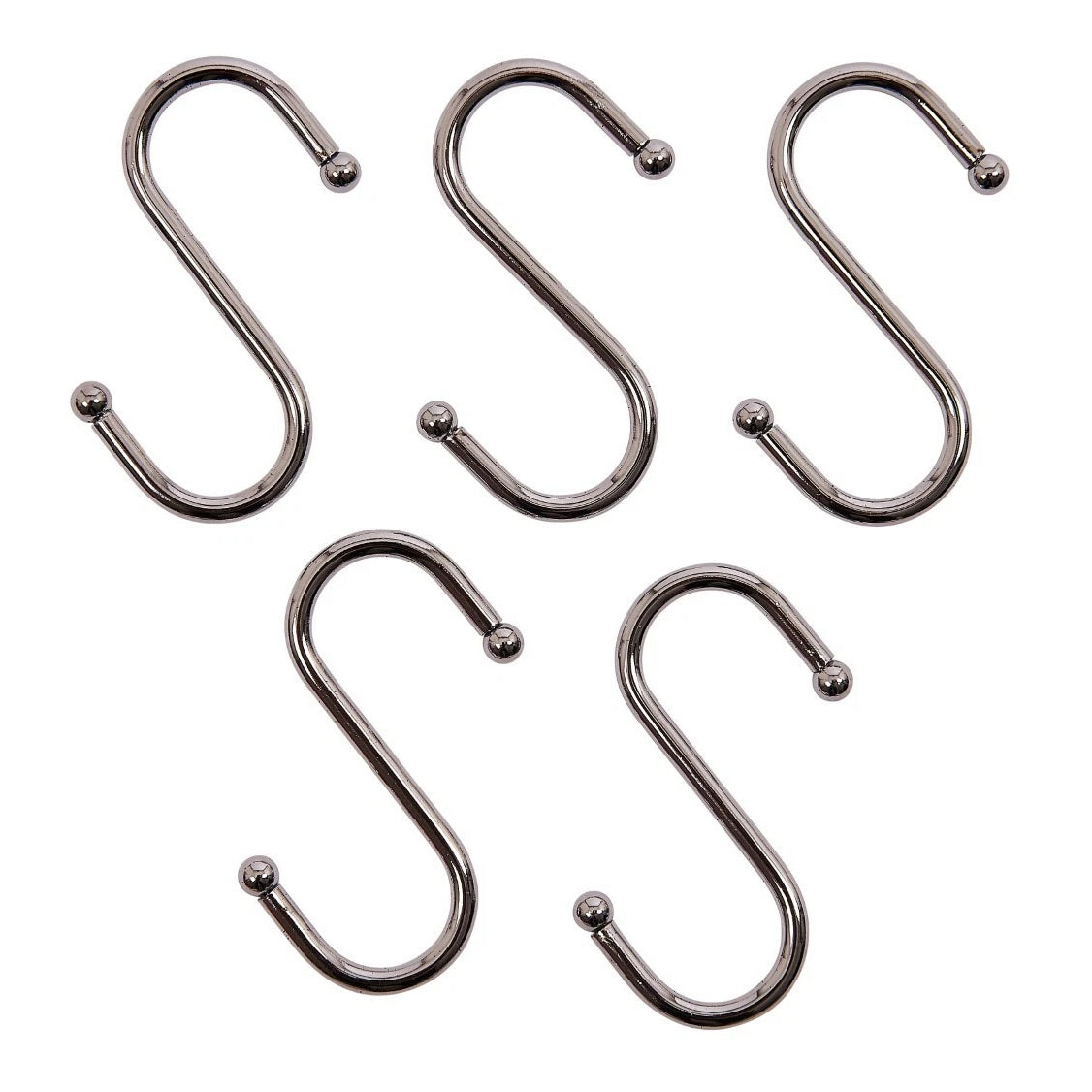 Amtech S Hook Set Chrome 70mm Pack of 5 S4295 | Perfect Storage Solution for Tight Spaces | Durable Chrome Plated Steel Construction