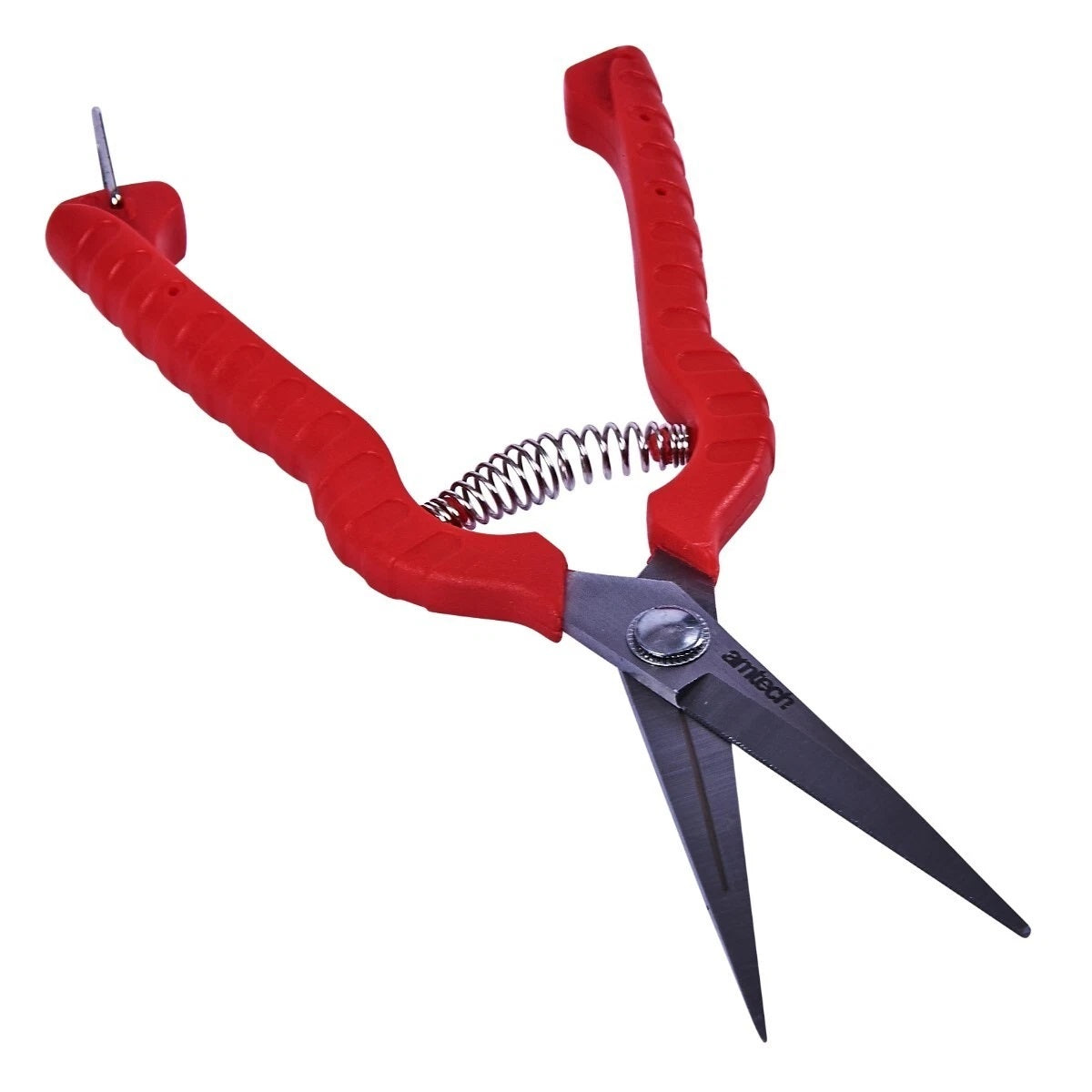 Amtech Precision Secateur Red and Silver U0285 | Super Sharp Stainless Steel Blades | For Precision Cutting and Trimming
