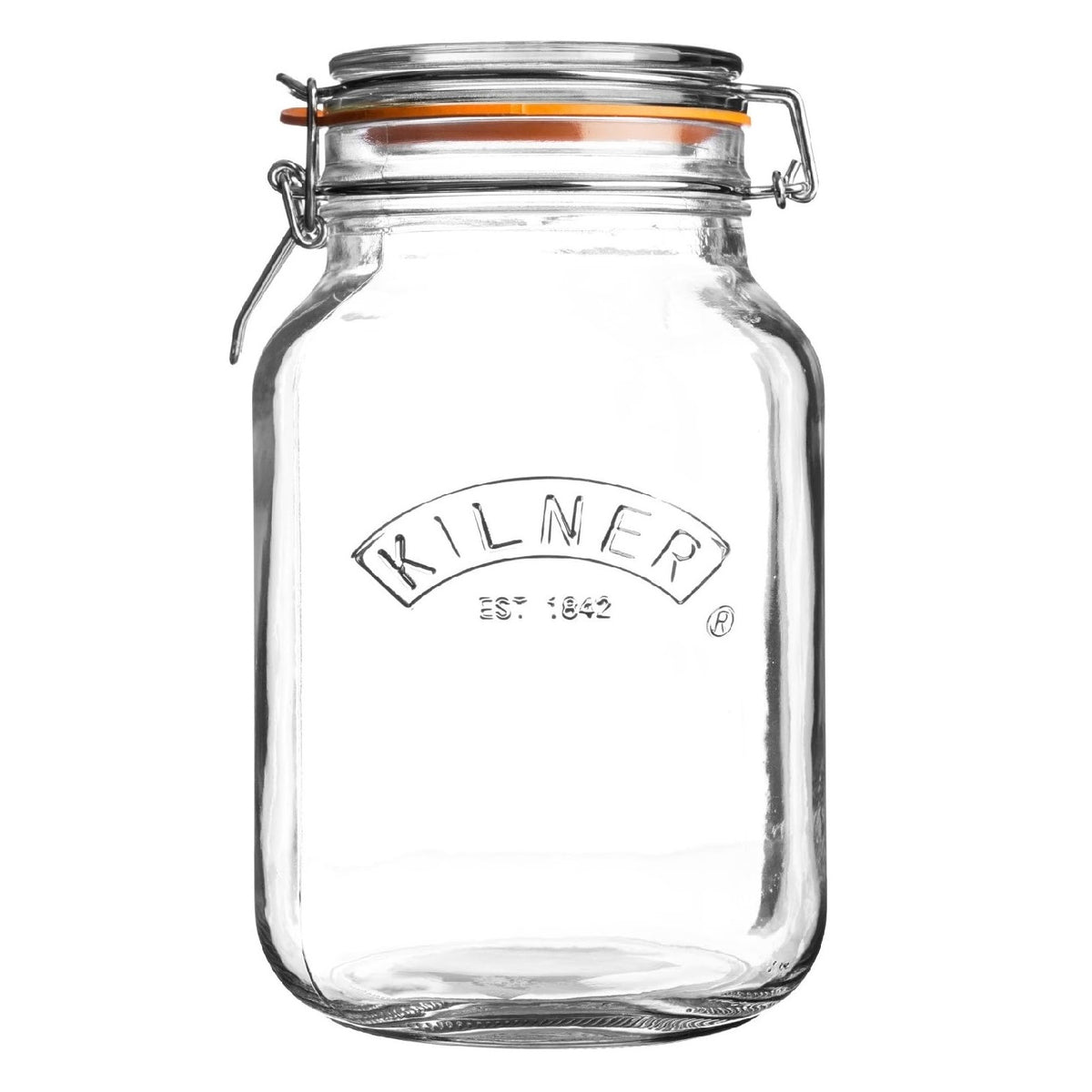 Kilner Square Clip Top Jar Clear 1.5Ltr 25.512