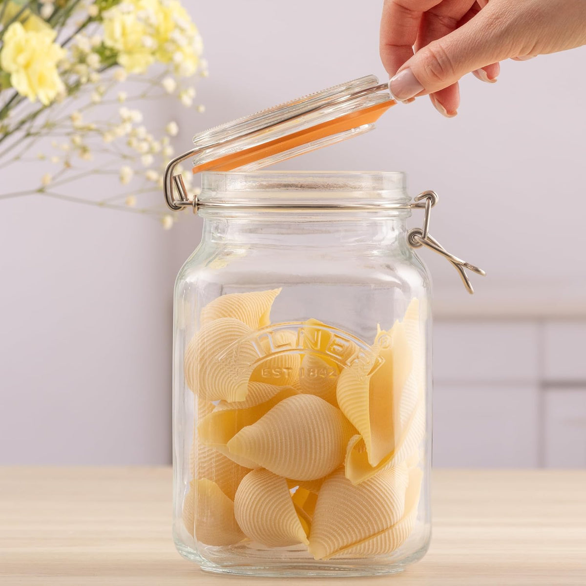 Kilner Square Clip Top Jar Clear 1.5Ltr 25.512
