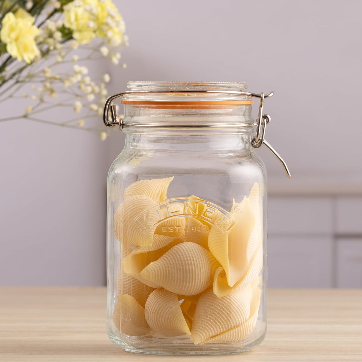 Kilner Square Clip Top Jar Clear 1.5Ltr 25.512