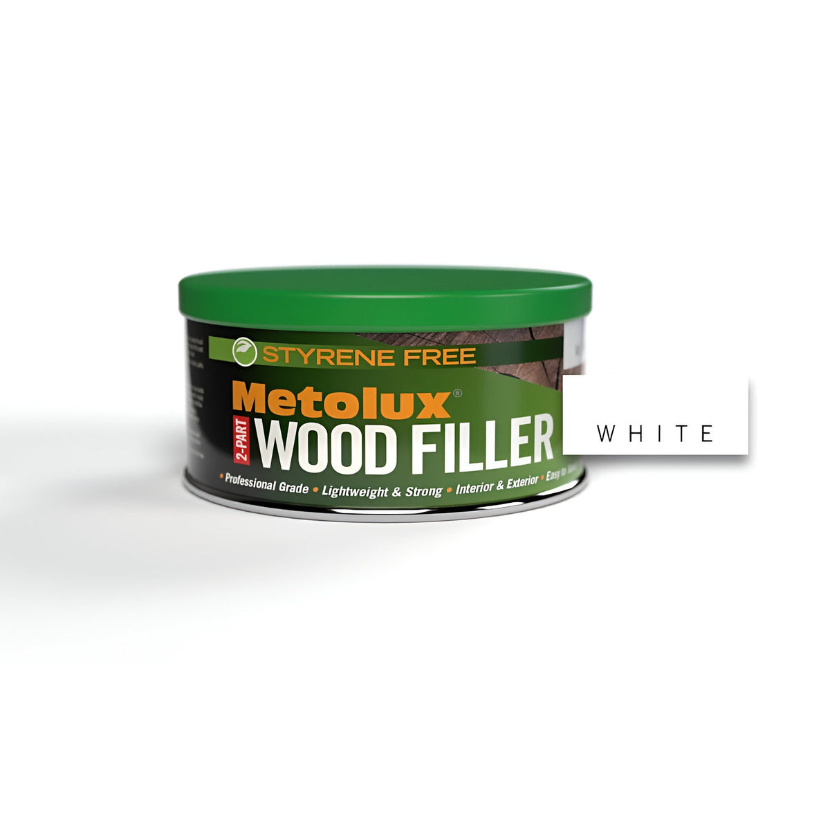 Metolux 2-Part Styrene Free Wood Filler White 275ml | Professional Grade | Lightweight and Strong | Interior and Exterior | Easy to Sand Down to Perfection