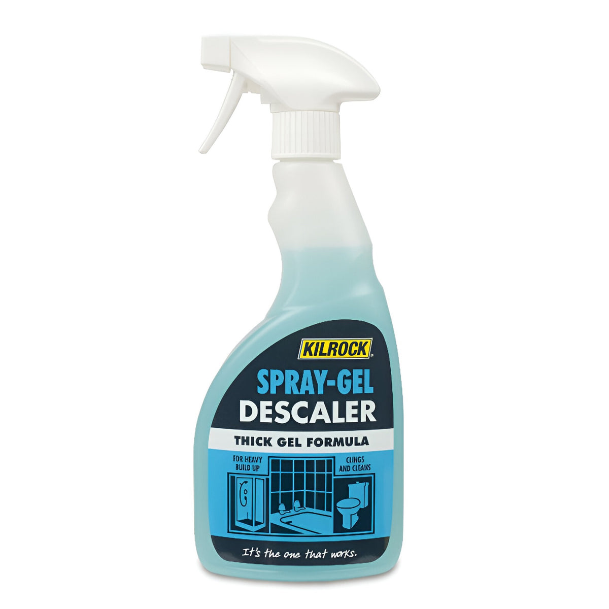 Kilrock Bathroom Spray-Gel Descaler Blue 500ml | Thick Gel Formula | For Heavy Build Up | Clings and Cleans