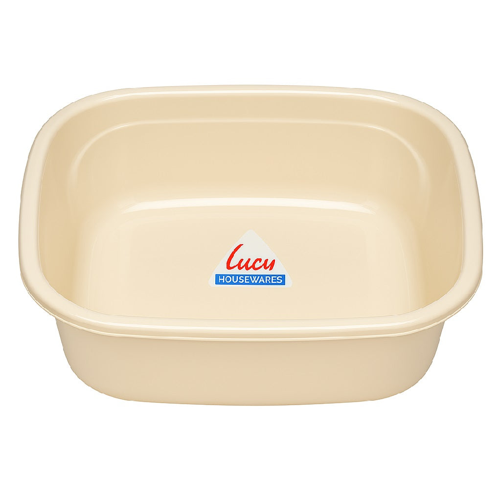 Lucy Housewares Oblong Plastic Washing Up Bowl Cream Maize Large L38cm x W31cm x H14.5cm L1602213