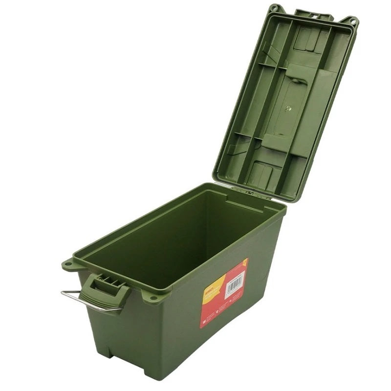 Amtech Durable Moulded Weather Resistant Lockable Hinged Storage Case Green N0155