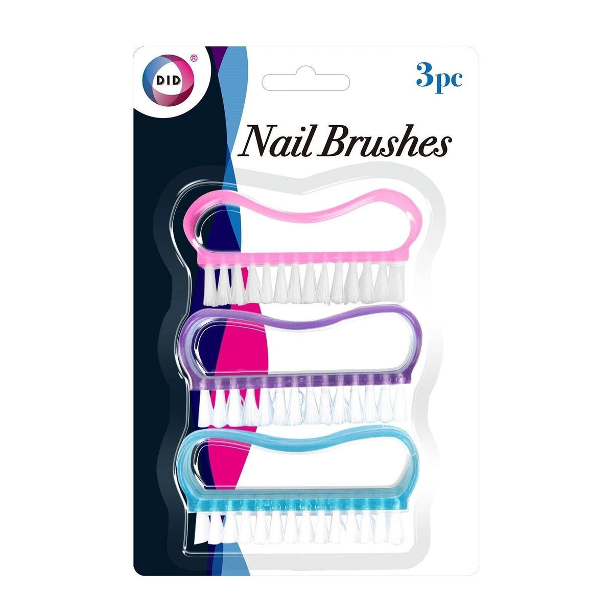 DID Nail Brushes Assorted Colours Pack of 3 PC3251
