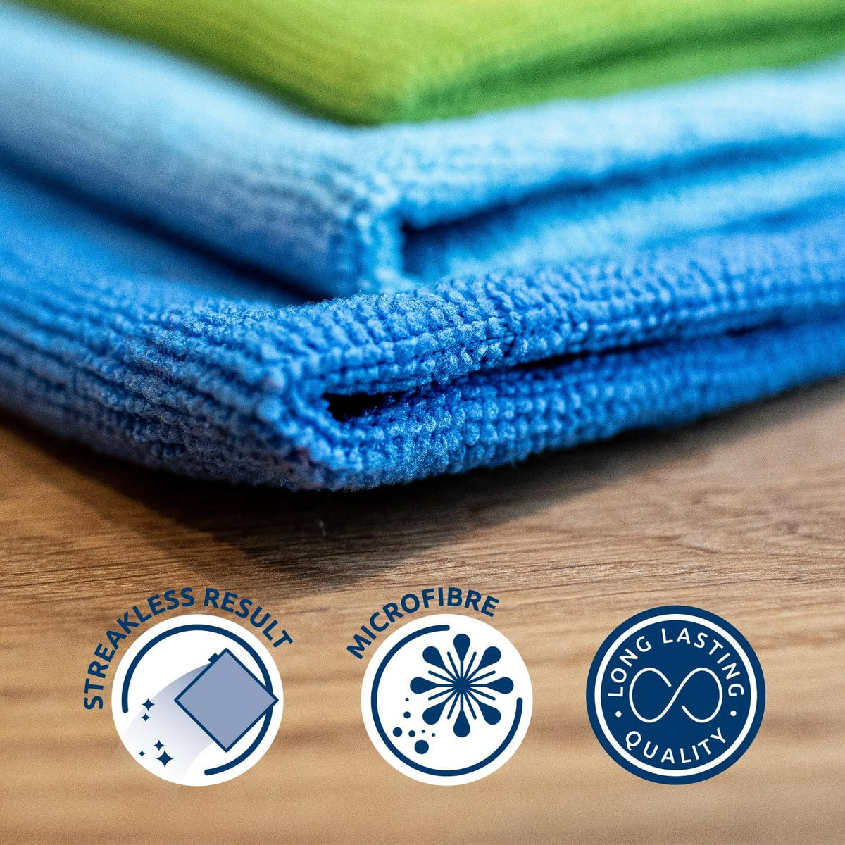 Sorbo Microfibre Cleaning Cloths Assorted Colours 40cm x 40cm Pack of 6 10S00039 | Super Absorbent and Streak-Free | Ideal for Kitchens-Bathrooms and Surfaces
