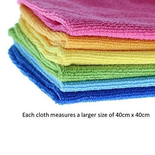 Sorbo Microfibre Cleaning Cloths Assorted Colours 40cm x 40cm Pack of 6 10S00039 | Super Absorbent and Streak-Free | Ideal for Kitchens-Bathrooms and Surfaces