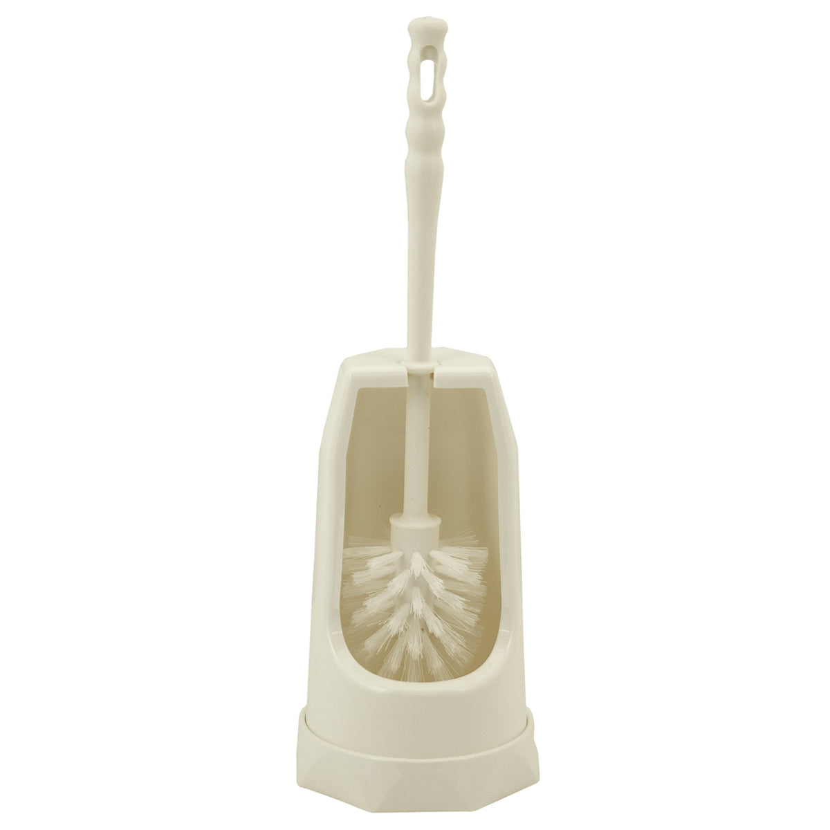 Elliott Semi Enclosed Toilet Brush and Holder Set White 40cm 59F10436 | Durable Bristles | Long Reach Handle