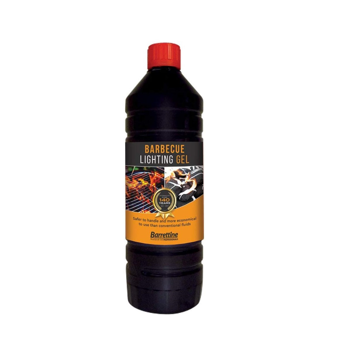 Barrettine Barbecue Lighting Gel Black 1Ltr BQGWC01 | Safe and Economical Alternative to Lighter Fluid