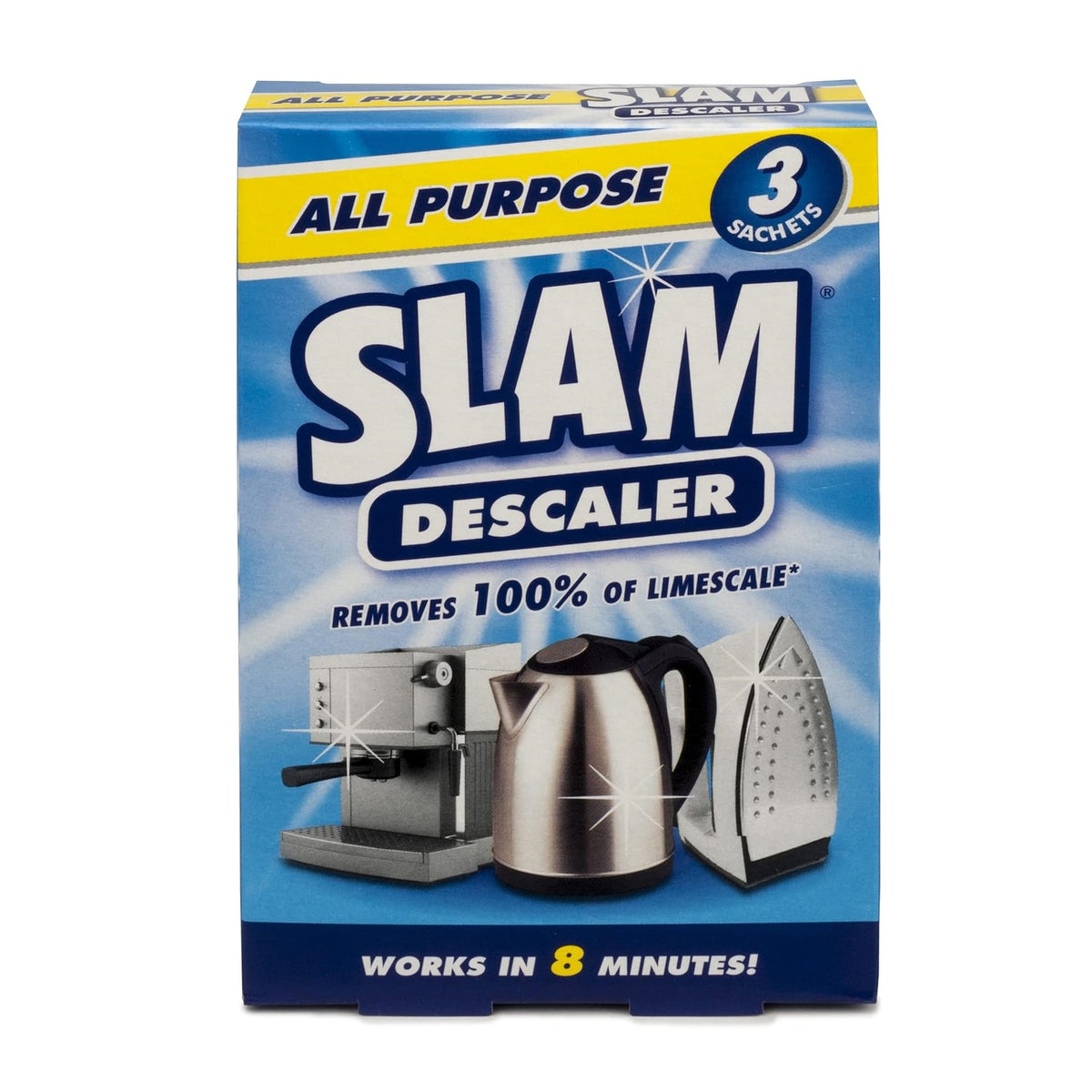 Kilrock Slam All Purpose Descaler Multicoloured Pack of 3 30ml SLAMALLPURPOSE | Fast-Acting Limescale Remover | For Kettles-Irons and Coffee Machines | Works in 8-Minutes