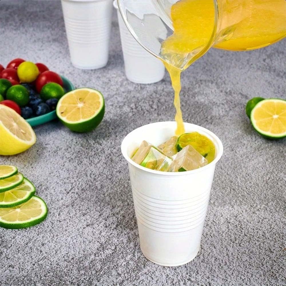 Party Solution Plastic Disposable Cups White 200ml Pack of 25 97-001 | Durable Everyday Use | For Events and Parties