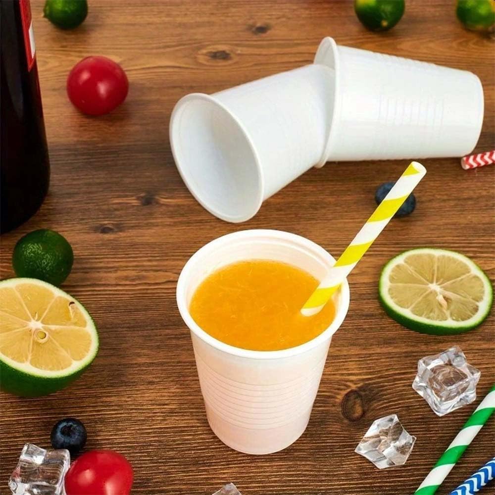 Party Solution Plastic Disposable Cups White 200ml Pack of 25 97-001 | Durable Everyday Use | For Events and Parties