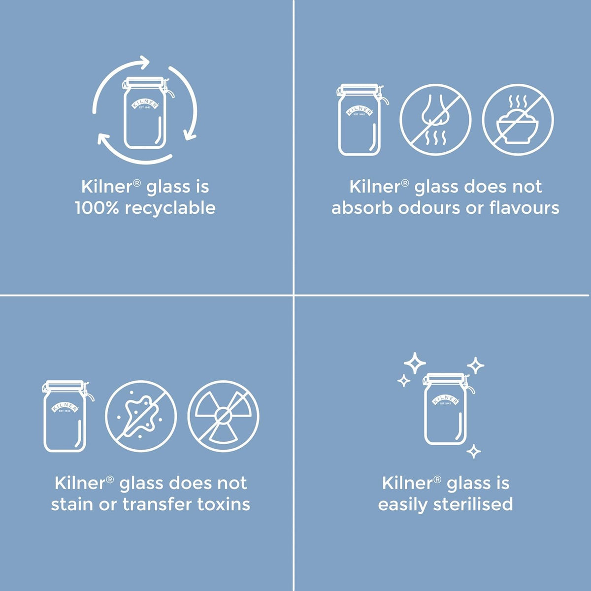 Kilner Round Clip Top Glass Storage Jar Clear 2L 0025.493 | Airtight Seal | Durable Glass | Ideal for Preserving-Pickling and Dry Food Storage