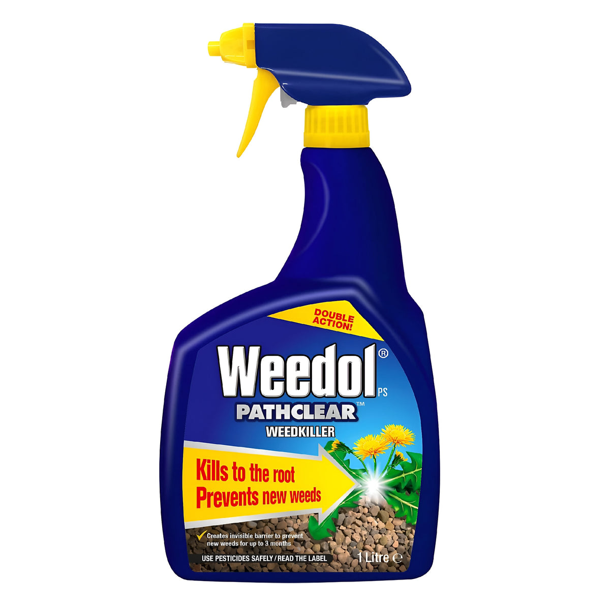 Weedol Pathclear Weedkiller Spray 1Ltr 013152 | Kills to the Root | Prevents New Weeds | Double Action | Creates Invisible Barrier to Prevent New Weeds for upto 3 Months