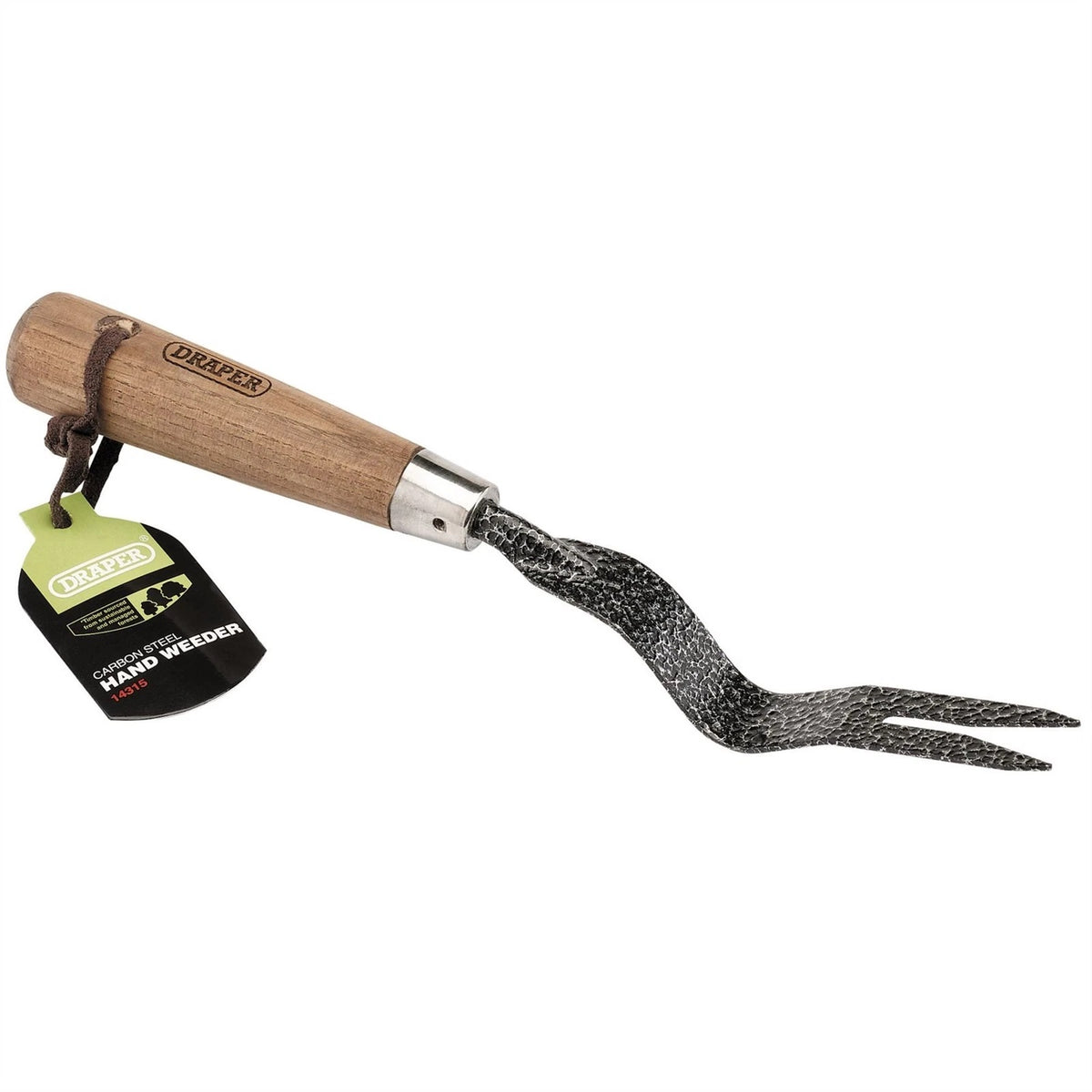 Draper Heavy Duty Carbon Steel Blade Hand Weeder with Ash Handle Carbon Black 125mm 14315