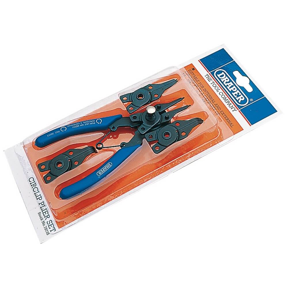 Draper Tools Circlip Plier Set Black and Blue 5-Piece 19735