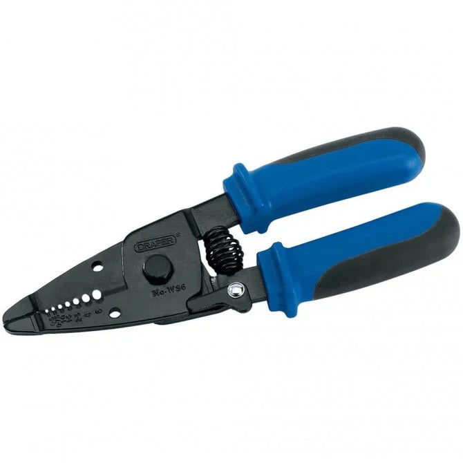 Draper Spring Loaded Wire Stripper Black and Blue 150mm 19779