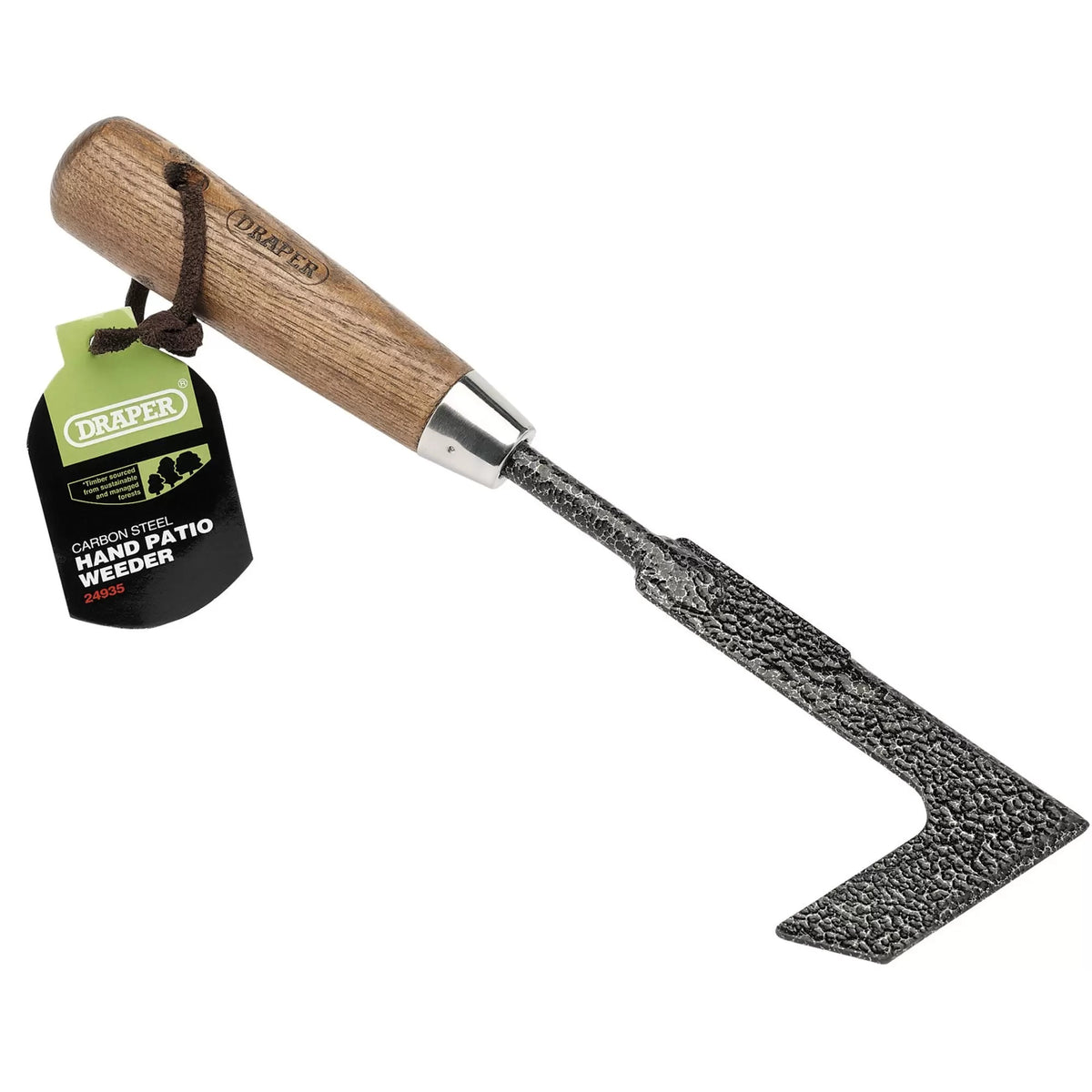 Draper Carbon Steel Hand Patio Weeder with Ash Handle Carbon Black 24935