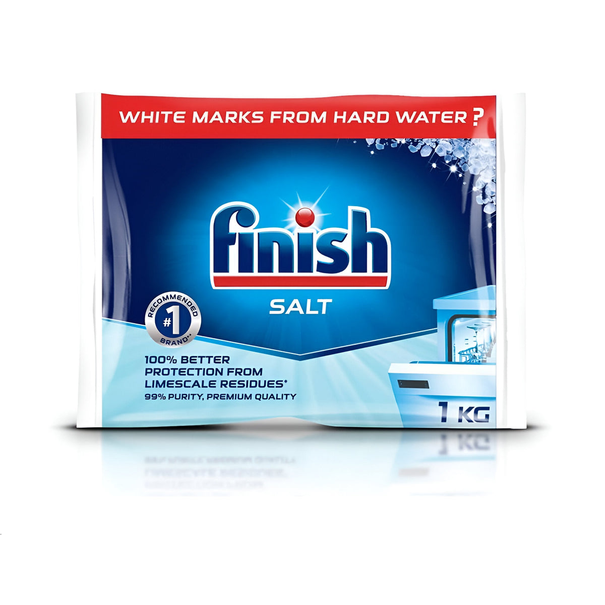 Finish Dishwasher Salt Blue 1Kg 8304327 | 100 Percent Better Protection from Limescale Residues | 99 Percent Purity | Premium Quality