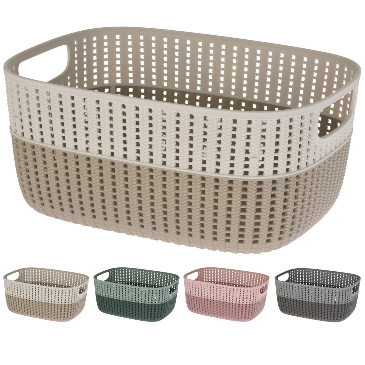 Duotone Plastic Basket Assorted Colours 38cm x 28cm 030002060