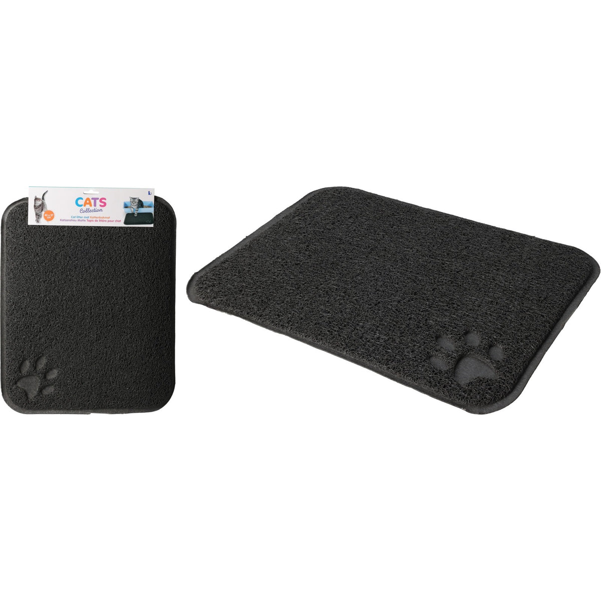 Cats Collection Cat Litter Mat Black 45cm x 37cm 491004840