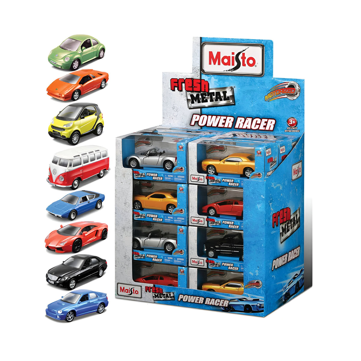 Maisto Die Cast Metal Pull Back Power Racer Toy Car Assorted W14cm x H7cm x D7cm Pack of 1 M24069