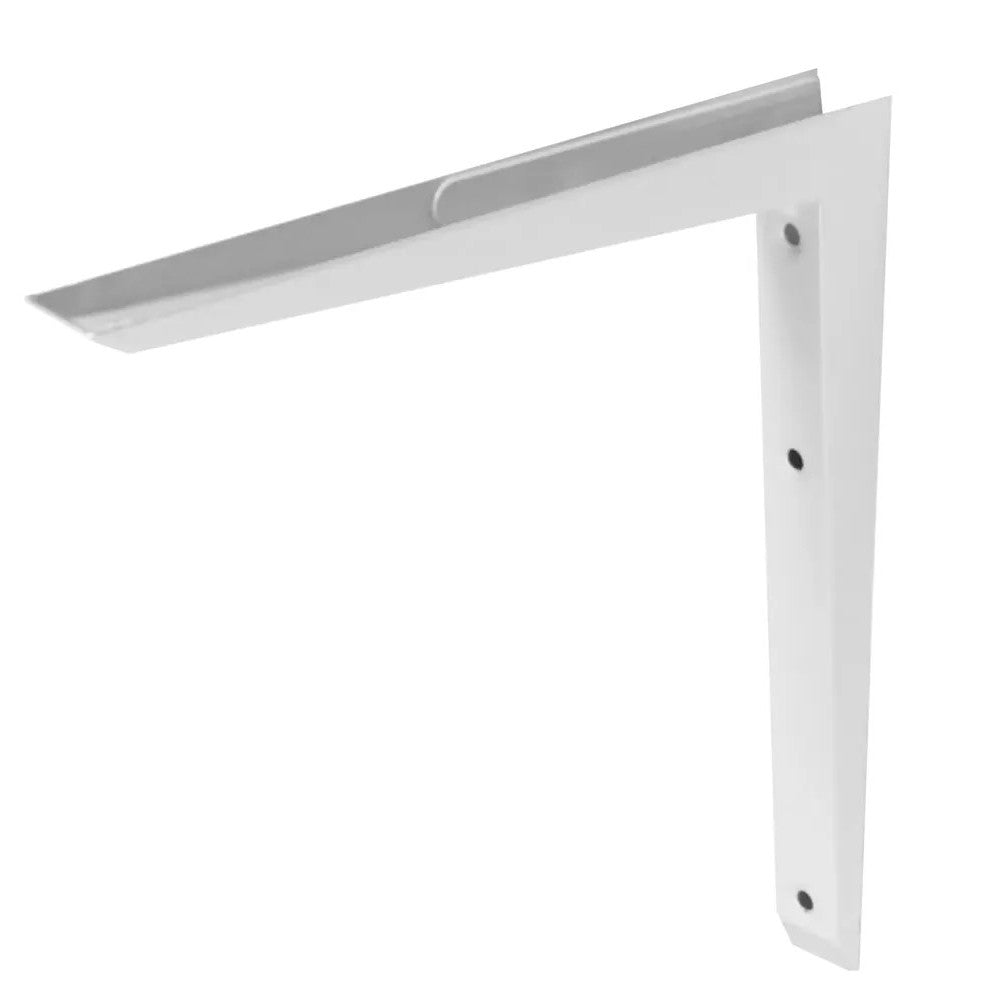 Dekton Powder Coated Mitred Shelf Bracket White 14-Inch x 14-Inch DH08115