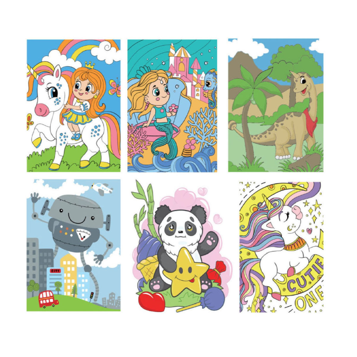 Paint by Numbers Paint Art Set Assorted Pack of 1 110680220 | Includes 30cm x 40cm Canvas | 1x Brush | 6x 3ml Acrylic Paint