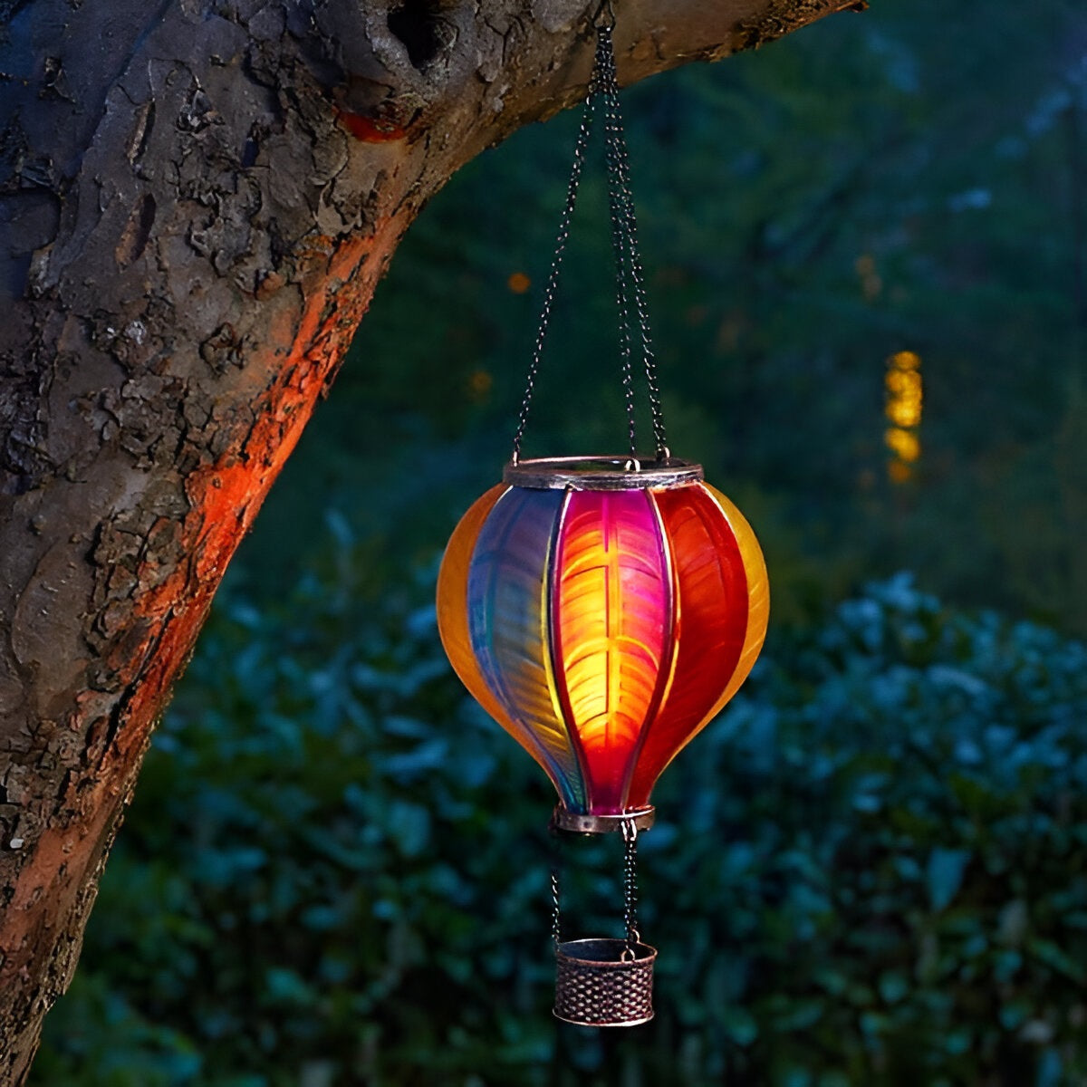 Smart Garden Solar Powered Rainbow Flaming LED Balloon Multicolour 44cm x 14cm 1080078 | Flickering Flame Effect | Safe - Cool to the Touch | Charges in Direct Sunlight | Automatically Illuminates at Night