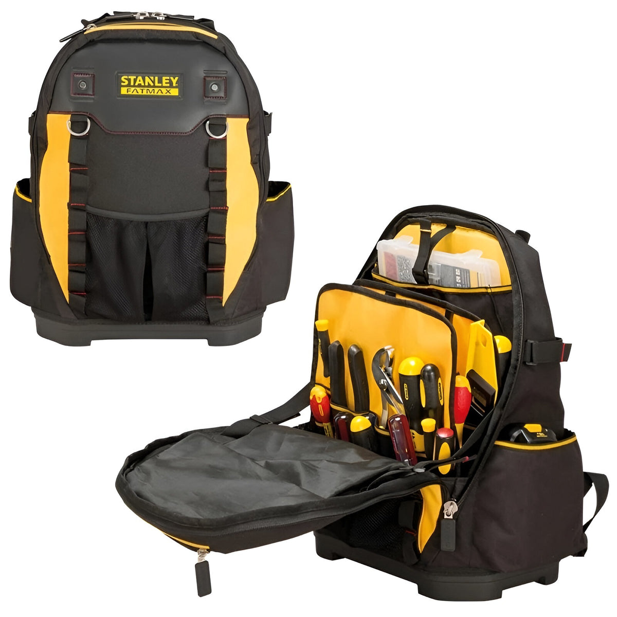 Stanley Fatmax Tools Backpack Black and Yellow 36cm x 21cm x 46cm 1-95-611 | Water Proof Base
